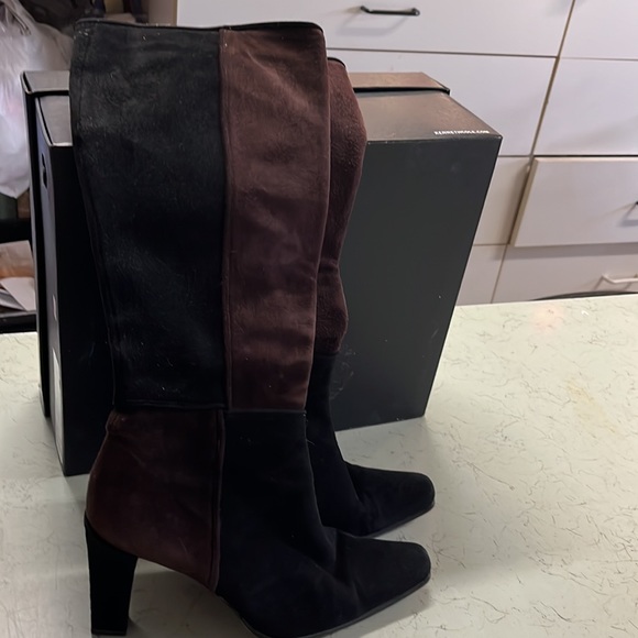 Swede Boots in black & brown gently worn - Picture 2 of 8